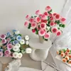¡Autorización! Carpa Dragón Artificial y Flores de Peonía para Decoración de Mesa de Comedor y Sala de Estar, Arreglos Florales para Salón de Bodas y Accesorios de Fotografía