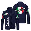 Cardigan Masculino de Gola Alta Vertical com Logo de Carro Europeu e Americano, Jaqueta Esportiva de Cor Sólida Casual para Jovens