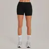 Pantalones Cortos de Yoga Secado Rápido Ajustados con Cintura Fruncida Levantacola Otoño Sha con Pliegues Invisibles para Mujer, Shorts Deportivos para Fitness Running 8402