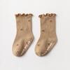 # Calcetines Nuevos con Volantes para Niñas, Calcetines Antideslizantes para Bebés, Calcetines de Algodón para Niños, Calcetines Jacquard para Niños Pequeños