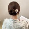Horquilla de Flor de Durazno Estilo Antiguo Chino Placa de Sentimiento Avanzado Pasador para el Cabello Peine Paso Oscilante Adorno para la Cabeza Cheongsam Hanfu Espalda Elegante