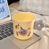 Vaso para Enjuague Bucal Infantil, Lindo Vaso para Cepillado de Dientes con Mango de Flor, Hecho de Plástico PP Ligero y Compacto, Adecuado para Uso en Casa