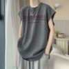 Chaleco de Ante Retro Estilo Americano para Hombre Verano 2023 Nueva Moda Marca Moderna Suelto Casual Camiseta sin Mangas
