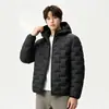 Chamarra acolchada con capucha, estilo unisex, nueva colección de invierno, diseño para parejas, chamarra de plumas con nuevo estándar nacional, moderna y versátil, abrigo cálido para hombre