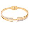 Pulseira de Mola Vazada Cravejada de Diamantes de Aço Titânio Moda Luxo Leve Estilo Coreano Aço Inoxidável Números Romanos Pulseira Estilo ins