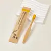 Cepillos de Dientes de Bambú Desechables de Comercio Exterior con Cerdas Suaves y Duras, Cepillos de Dientes de Bambú para Niños, Portátiles Empacados Ecológicos, Transfronterizos, Biodegradables