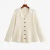 Suéter Cárdigan Elegante Estilo Blazer para Mujer Tallas Grandes 2026 Invierno Cárdigan de Punto Holgado para Mujeres con Curvas 23312