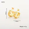 Pendientes Europeos y Americanos de Moda Nuevos Tendencia Diseño de Nicho Encaje Calado Versión Ancha Pendientes en Forma de C Pendientes Retro Joyería