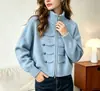 Nuevo cárdigan de punto con cremallera y cuello alto para otoño e invierno para mujer, estilo holgado y casual, top de color liso retro coreano