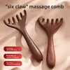 Pente de Massagem Meridianos com Cabeça de Cinco Garras, Ferramenta de Terapia Capilar para Preservação da Saúde, Ferramenta Mágica de Raspagem e Drenagem Linfática do Couro Cabeludo em Sândalo Natural
