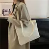 Bolso Tote de Pana Grande de Nueva Temporada Primavera y Otoño, Bolso de Hombro a la Moda, Bolso de Lona Simple Versátil para Venta Transfronteriza