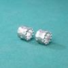 Novas Contas Cilindricas de Prata Esterlina S925 Galvanizadas com Ouro Branco, com Design de Favo de Mel, Facetadas como Diamante, Contas Espaçadoras Ice Crushed Ice, Contas de Transferência