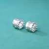 Nova Prata de Lei S925 Acabamento Fino Galvanizado Ouro Branco Colmeia Diamante Lapidado Contas Cilindricas Contas Espaçadoras Gelo Triturado Contas de Transferência