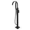 Bañera de Piso Grifo Vertical Juego Todo Cobre Ducha Ducha Flujo Grande Cilindro Columna Lateral Caliente y Frío Giratorio Hogar