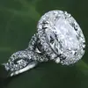 Huajie Europa y Estados Unidos comercio exterior explosiones clásico estrellas incrustaciones anillo de circón grande anillo de boda para mujer venta directa