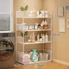 Estantería de Almacenamiento para Baño, Carrito de Balcón de Pie Junto a la Lavadora, Carrito Móvil para Guardar Artículos de Baño, Estantería de Múltiples Niveles para Detergente de Lavandería