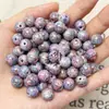 Luz de Palacio Vintage Estilo Francés Lujo Ligero Barroco Pintura al Óleo Cuentas de 12 mm Pulsera DIY Colgante para Coche Cuentas Sueltas con Agujero Recto