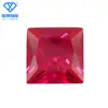 Atacado de fábrica 5# corindo vermelho quadrado ângulo reto flor de carro anel de corindo vermelho superfície pedra nua corindo vermelho Quadrado