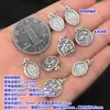 S999 Plata Pura Retro Colgante de Dragón de la Suerte del Zodíaco Pulsera de Cuerda Trenzada a Mano Accesorios Hechos a Mano para DIY