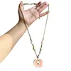 Collar de cerámica rosa con forma de manzana y cuentas para mujer, diseño de nicho de alta gama, cadena para la clavícula, accesorio de cuello personalizado