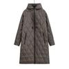 Otoño e invierno 2024 nuevo moda callejera ropa de mujer transfronteriza europea y americana rombos acolchado largo con capucha doble cremallera ropa de mujer