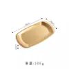 Chapa Retangular Grossa para Churrasco Transfronteiriça, Bandeja Plana, Prato de Sobremesa, Prato de Lanche de Aço Inoxidável Estilo Coreano