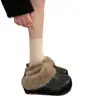 Pantuflas de Algodón y Piel Baotou para Mujer Ropa de Exterior 2026 Nuevas Botas de Nieve de Invierno Aumentan la Altura Más Terciopelo Birkenstock Medias Pantuflas para Mujer
