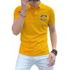Logo Personalizado2025 Nuevo Verano Hombres Solapa Transpirable Manga Corta Gama Alta Diamante Caliente Camisa Polo Media Manga Negocios Moderno