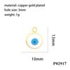 Pendente para mão de olhos com gota de óleo de cor nova transfronteiriço pingente de colar banhado a ouro 18K feito à mão joia diy
