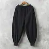 Pantalones Casuales de Lino para Hombre de Primavera y Otoño Pantalones Hallen de Nabo talla grande Sueltos Moda para Hombres Gordos Leggings Bombachos