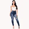 Comércio Exterior Transfronteiriço Jeans Skinny Rasgado Europeu e Americano para Mulheres, Calças Longas Justas de Comércio Exterior, Jeans Lavado, Dropshipping