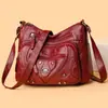 Bolso Texturizado Nuevo Bolso Cruzado Moda Multicapa Piel Suave Bolso para Señoras de Mediana Edad Mamá Bolso de Alta Gama Bolso para Mujer Bolso de Hombro