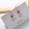S925 Agulha de Prata Coreano Elegante Marrom Simples Shell Geométrico Fosco Brincos Longos Moda Feminina Brincos Clipe de Orelha
