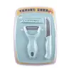 Conjunto de Facas para Comida de Bebê, Faca de Cozinha, Faca de Frutas, Tesoura, Tábua de Corte, Conjunto de Ferramentas Duas em Uma para Bebê, Descascador Três em Um