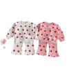 Traje para Niñas Estilo Coreano Niños de Talla Pequeña y Mediana 2025 Otoño Nuevo Estampado de Corazón Bebé Niña Princesa Conjunto de Dos Piezas para Niños