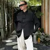 Camisa de Manga Larga con Botones y Cuello Alto Estilo Chino de Alta Gama con Elementos de Diseño Europeos y Americanos Nueva Primavera/Verano 2026