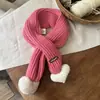 Bufanda de Lana de Invierno para Bebé Estilo Coreano para Niños Estilo Corazón Engrosada Cálida Tejida para el Cuello Cubrecuellos a Prueba de Viento