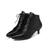 Botas femininas europeias e americanas novas para outono e inverno, botas curtas de cadarço, botas de cavaleiro de bico fino, tamanhos grandes 40-46, botas de comércio exterior