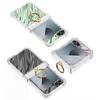 Funda para teléfono móvil Samsung Z Flip6 con diseño creativo de ondas pintadas, con bisagra de airbag, carcasa transparente con todo incluido
