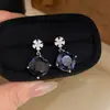 Aretes Colgantes Anillo Collar Set Flor Rombo Circonia Súper Brillantes Estilo Coreano Accesorios Exquisitos de Lujo Ligero Alta Gama para Mujeres