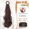 Coleta de Peluca, Femenina, Cabello Rizado Perezoso, Ondas Grandes, Cabello Artificial, Banda de Goma para Atar, Coleta Natural Baja