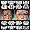 16 Plantillas de Pintura Facial para Niños, Plantilla Hueca para Maquillaje de Escenario Pintado a Mano, Moldes Auxiliares de Pintura Facial DIY para las Esquinas de los Ojos