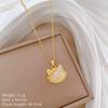 [Aço titânio] Colar de Diamante Elegante Lindo de Luxo Leve com Arco de Gato Corrente de Clavícula Feminina Corrente de Aço de Titânio
