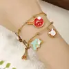 Pulsera de Acero Inoxidable Sun Dolphin de Venta Caliente Transfronteriza Accesorios Coloridos Hechos a Mano de Dibujos Animados para Mujeres Estilo Fresco y Dulce Para Usar Apilada