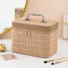 Bolsa Estuche Cosmético de Gran Capacidad y Aroma Pequeño Espejo Inside Caja de Almacenamiento para Maquillaje y Productos de Cuidado de la Piel Neceser Bolso de Hombro Bolsa Cosmética