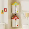 Caja de pañuelos de dibujos animados para montar en la pared para baño y cocina, estante de almacenamiento sin taladro, uso doméstico, creativa, de alta gama, linda caja de pañuelos