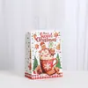 Bolsa de Papel Kraft Navideña Bolsa de Papel Kraft Navideña Bolsa de Regalo Navideña Reno Nieve Árbol de Navidad Bolsa Tote Navideña