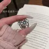 Venta al por mayor del fabricante Anillo de Bambú de Jade Azul Natural Xiaohongshu con Incrustación de Plata S925, Diseño Fresco y Sencillo
