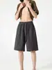 Pantalones de pijama a cuadros simples estilo japonés para hombre, verano 2026, gasa fina, corte holgado, shorts de playa, pantalones para casa hasta la rodilla