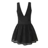 Fabricante Mayorista de Ropa para Mujer Transfronteriza 2025 Aliexpress Moda de Venta Caliente Vestido Negro Delgado de Cuello V Sin Mangas que Ceñe la Cintura